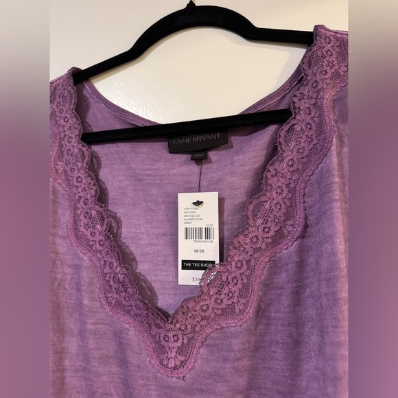 NWT lane Bryant Purple Lace Trim Sleeveless Top size 18/20 - Picture 3 of 3